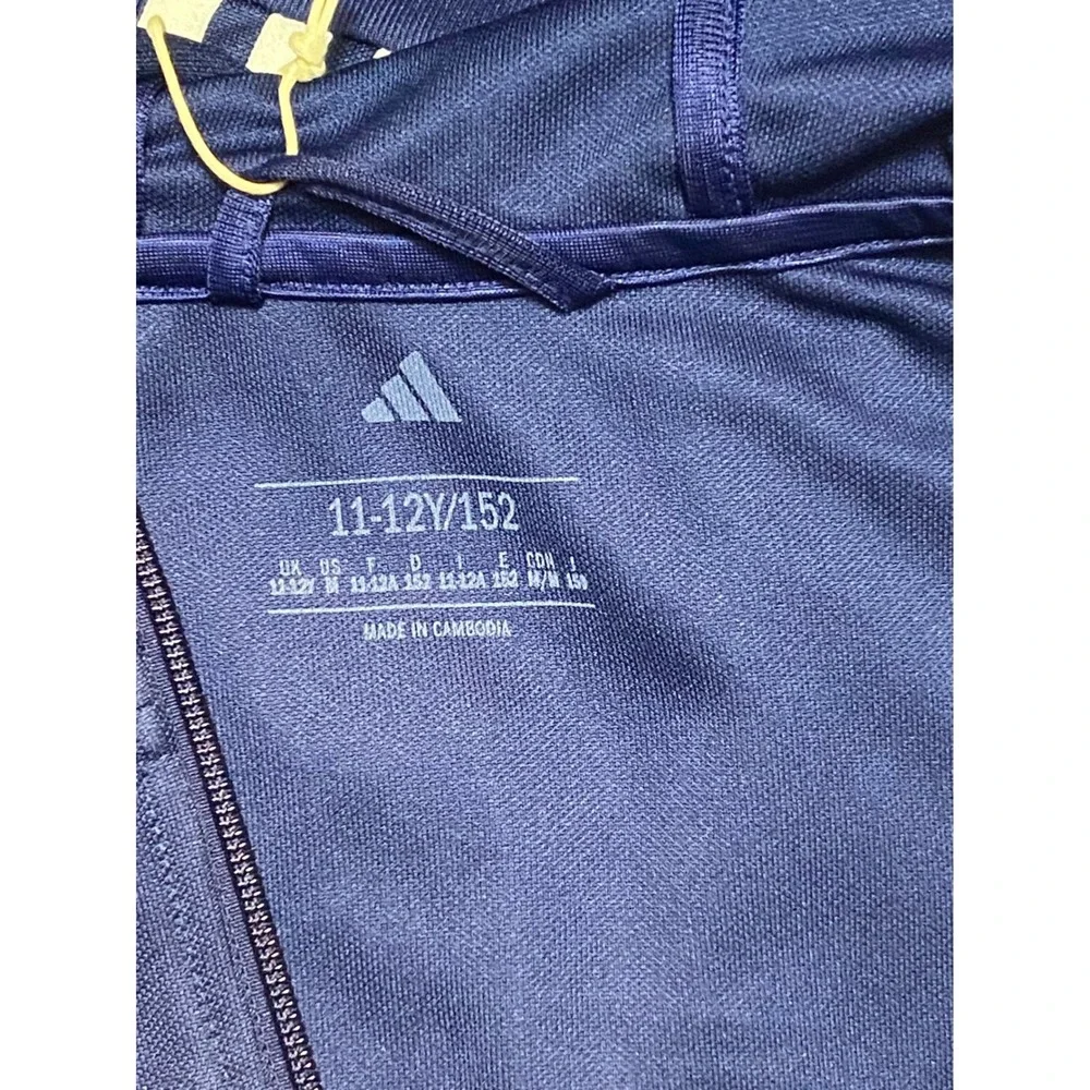 Adidas JD4800 Kids Soccer Track Top Jacket Navy White Aeroready Size M‎